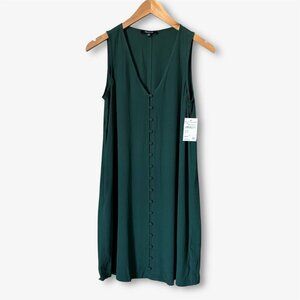 Madewell Heather Button Front Tank Dress Green Womens Extra Small Minimalist 90s